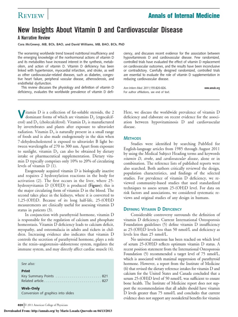 New Insights About Vitamin D and CV Disease | PDF | Vitamin D ...