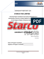 Internship Report of Starco Fan Limited