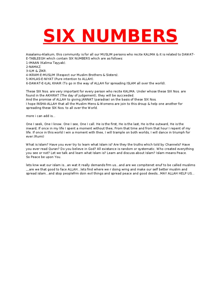 Six Numbers | PDF