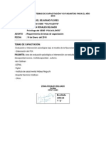 Requerimiento de Temas de Capacitación y