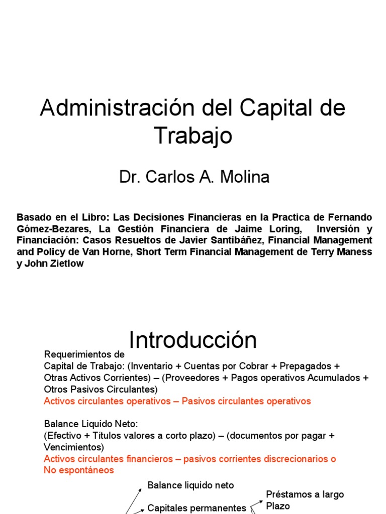 Análisis de Capital de Trabajo | PDF | Capital de trabajo | Economía