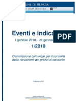 L'inflazione e i prezzi a Brescia nel gennaio 2010