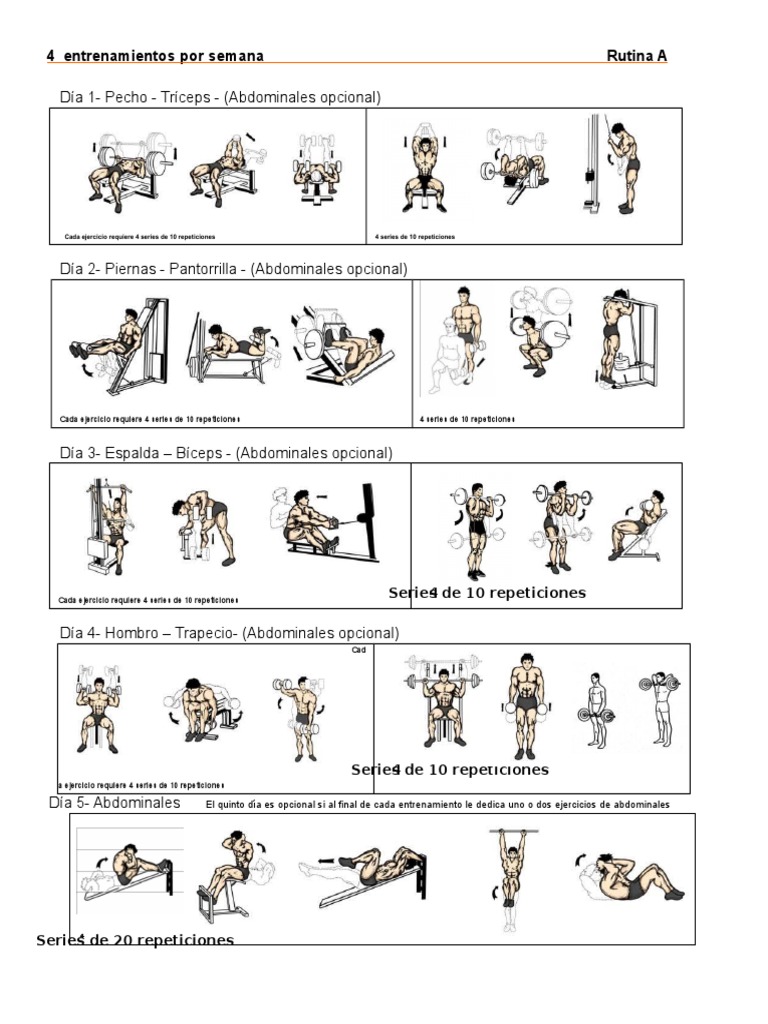 Tabla De Ejercicios De Gimnasio Para El Pecho Entrenamiento En Casa