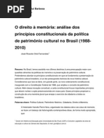 FCRB JoseRicardoFernandes O Direito a Memoria