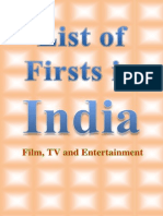 List of Firsts in India (Film, TV and Entertainment)