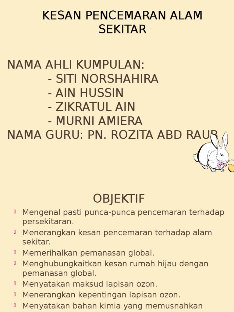 Kesan Pencemaran Alam Sekitar  PDF