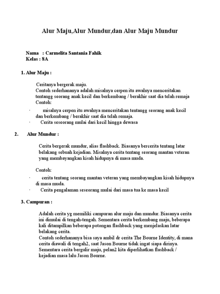 Alur Maju Dan Mundur Bahasa Indonesia