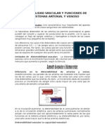 Distensibilidad Vascular y Funciones de Los Sistemas Arterial y Venoso