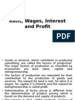 Rent Wages Interest and Profit