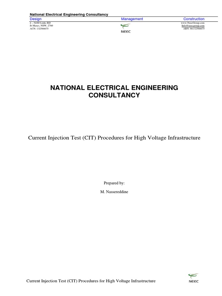 Earthing System Commissioning, Current Injection Test CIT Method PDF