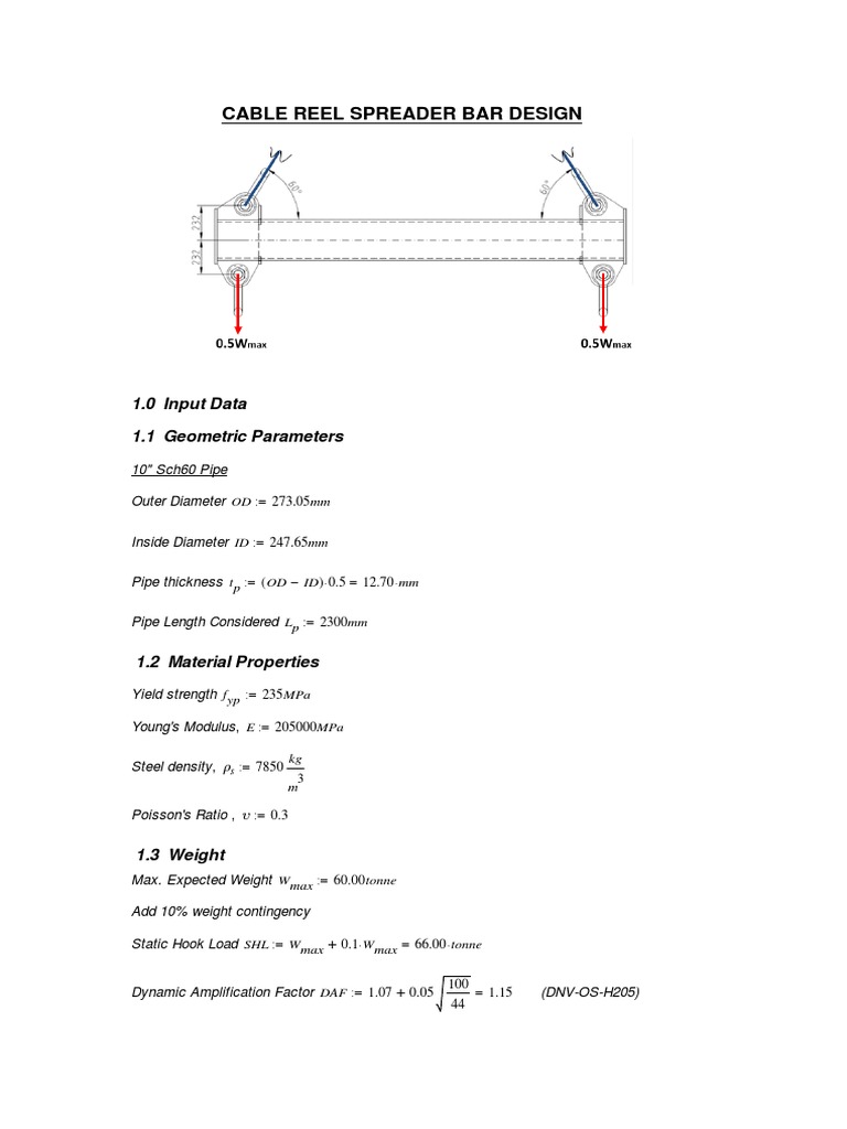 Mathcad - Spreader Bar Final | PDF