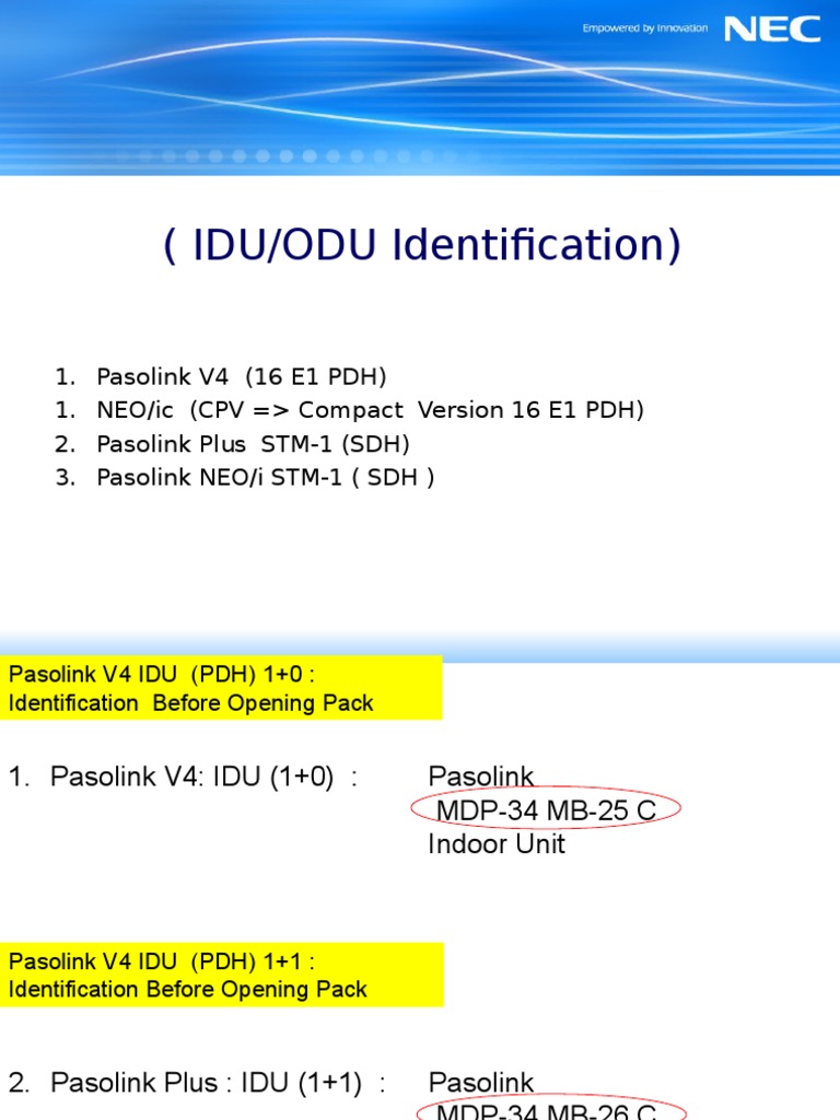 IDU/ODU Identification Guide PDF Engineering