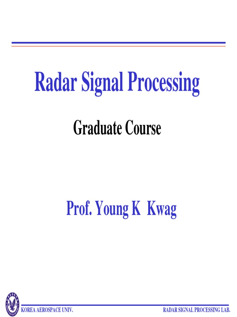 Radar Signal Processing Graduate Course PDF Sampling (Signal