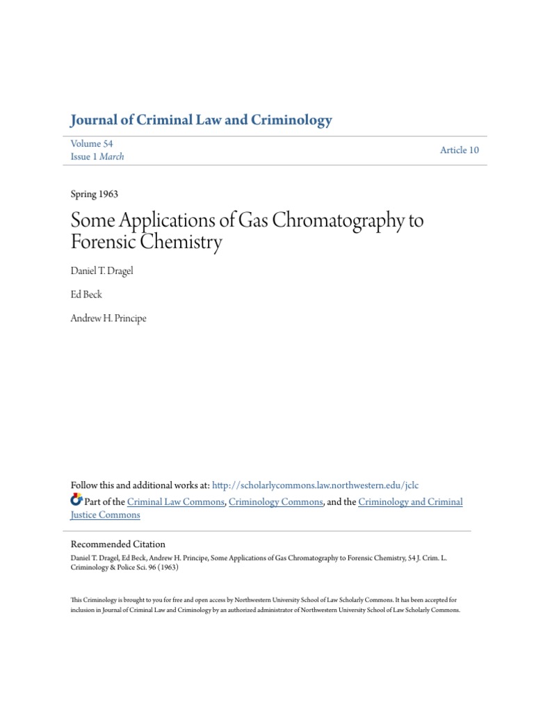 Some Applications of Gas Chromatography To Forensic Chemistry PDF PDF