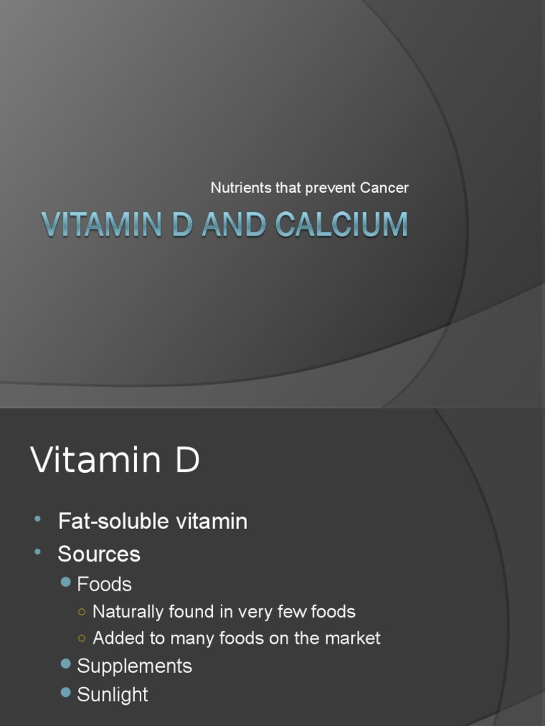 Vitamin D and Calcium in Cancer Prevention | PDF | Vitamin D | Vitamin