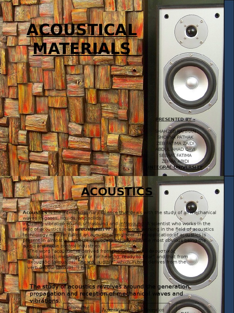 Acoustical Materials Final | PDF | Acoustics | Sound