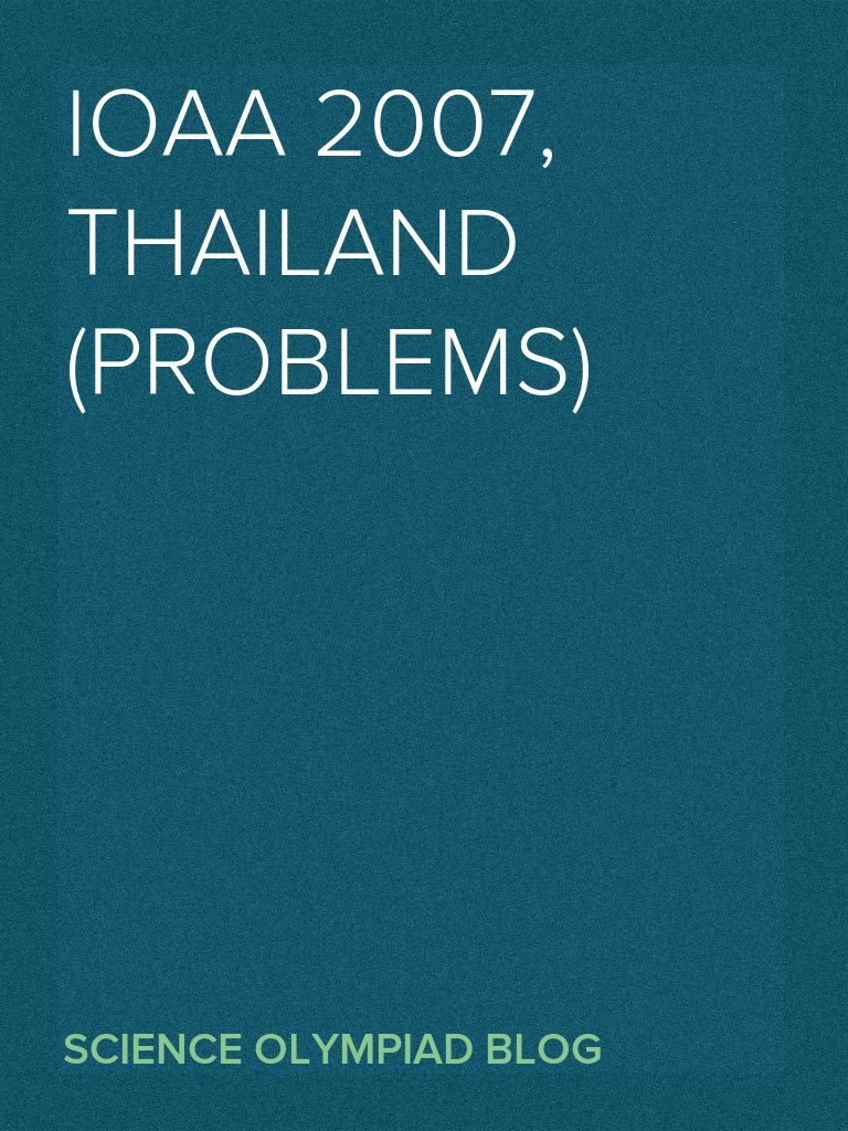 IOAA 2007 Theoretical Competition Questions | PDF | Sun | Stars