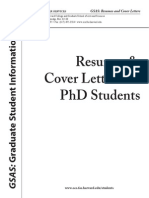PHD Resume Cover Letters