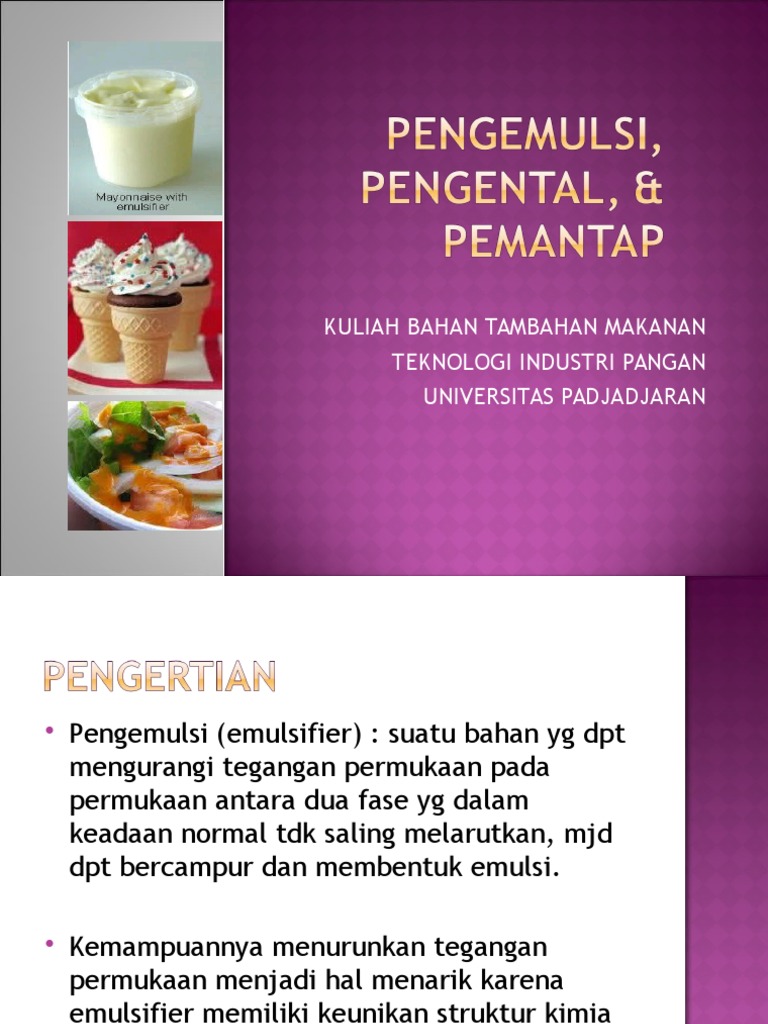 Fungsi dan Contoh Pengemulsi Makanan | PDF | Kesehatan Holistik