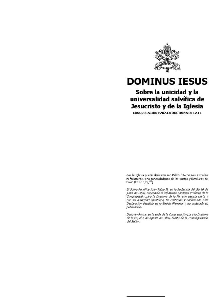 Dominus Iesus Erklärung Pdf _ Dominus Iesus – ALPE