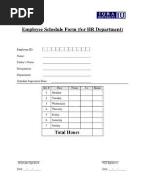 Employee Schedule