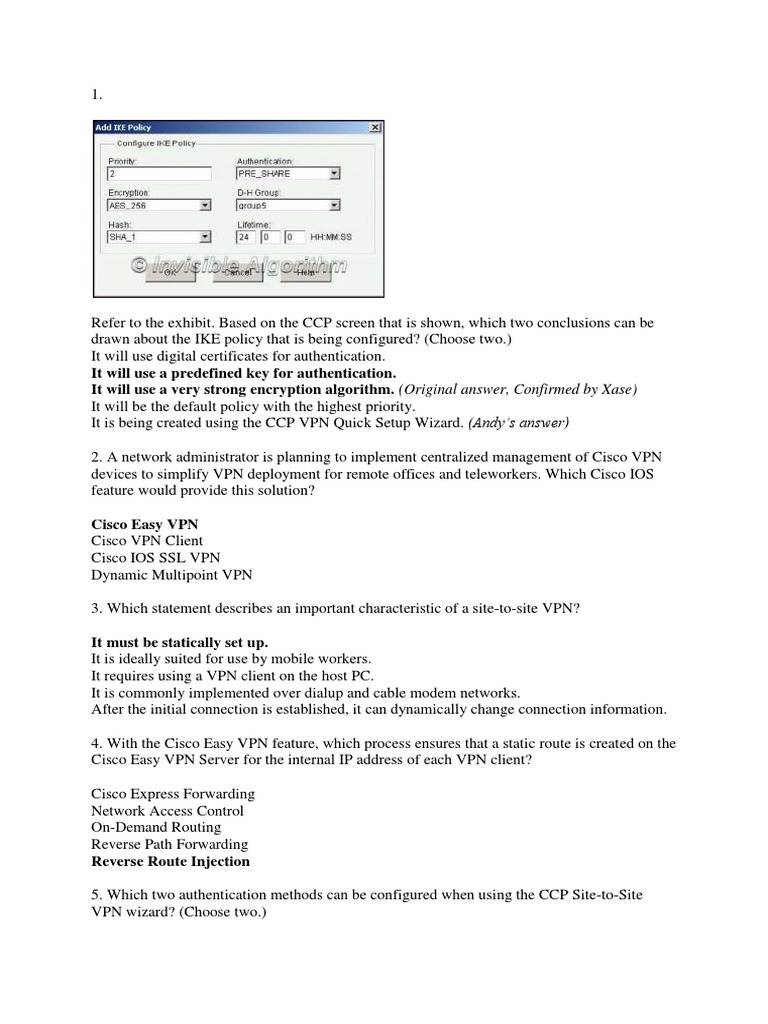 CCNA Security Chapter 8 Test | PDF | Virtual Private Network ...