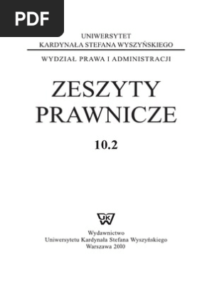 Uksw Zeszyty Prawnicze 10 102 Pdf
