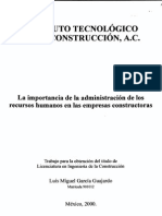 Importancia de La Administracion de RRHH en Una Constructora PDF