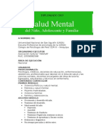 Diplomado en SALUD MENTAL Del Niño, Adolescente y Familia Perú 2015