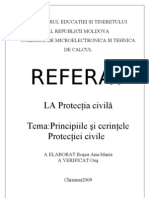 Referat: LA Protecţia Civilă Tema:Principiile Şi Cerinţele Protecţiei Civile