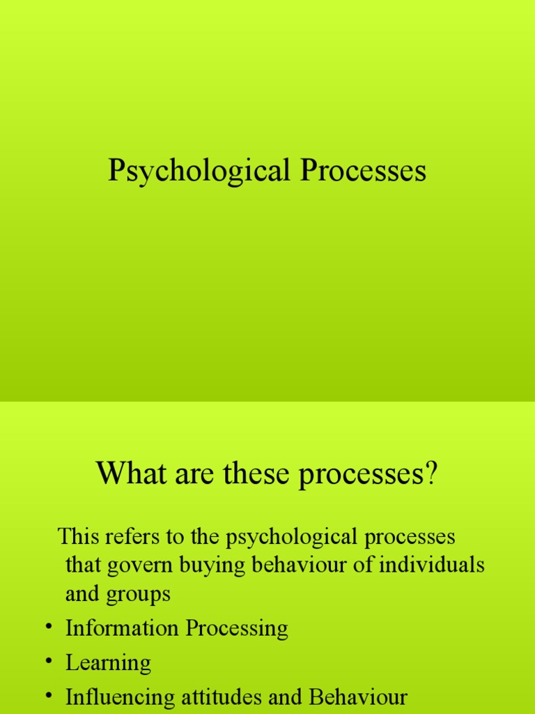 Psychological Processes Recall (Memory) Learning
