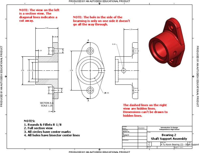 Bearing and Shaft Section View | PDF | Computers
