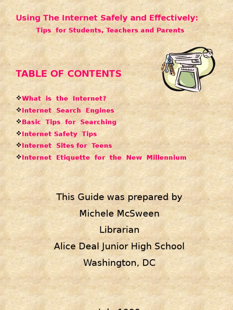 Using The Internet Safely and Effectively:: Tips For Students, Teachers ...