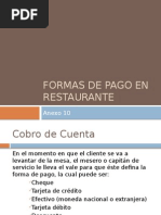 Formas de Pago en Restaurante