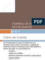 Formas de Pago en Restaurante