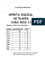 Previsió Inicial de Places Ofertades