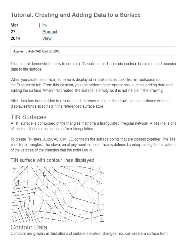 Creating TIN Surfaces in Civil 3D | PDF | 3 D Computer Graphics ...