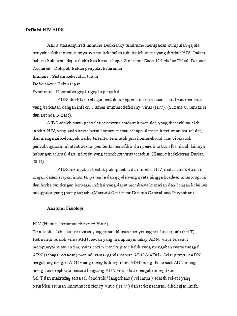 Definisi, Anfis, Tanda Gejala Hiv Aids | PDF