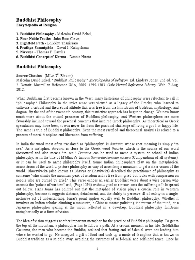 Buddhist Philosophy Overview | PDF | Mahayana | Buddhist Philosophy