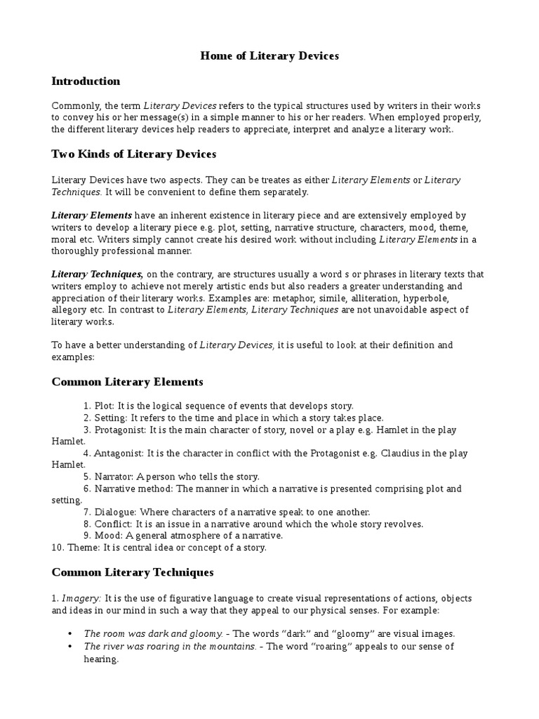Introduction to Literary Devices | PDF | Plot (Narrative) | Narrative
