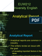 EUW212 University English: Analytical Report