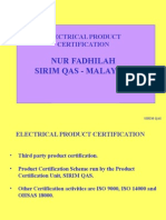 Electrical Prodcut Certification by Sirim