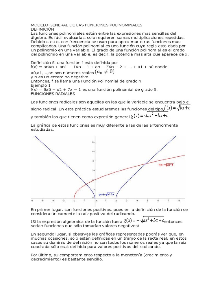 Modelo General de Las Funciones Polinominales | PDF | Análisis complejo |  Matemática Elemental