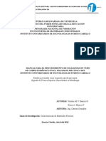 Manual de Procedimiento de Soldadura en Tubo de Cobre Doméstico en El Taller de Mecanica en El IUTPC