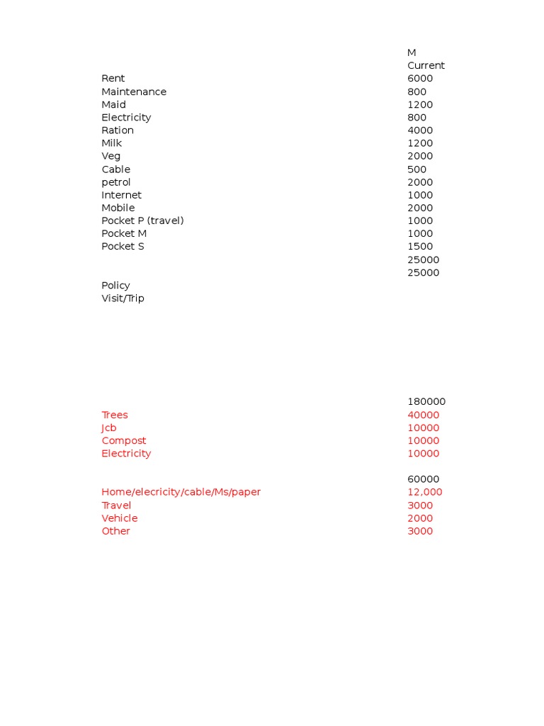 Monthly Expense and Budget Breakdown | PDF