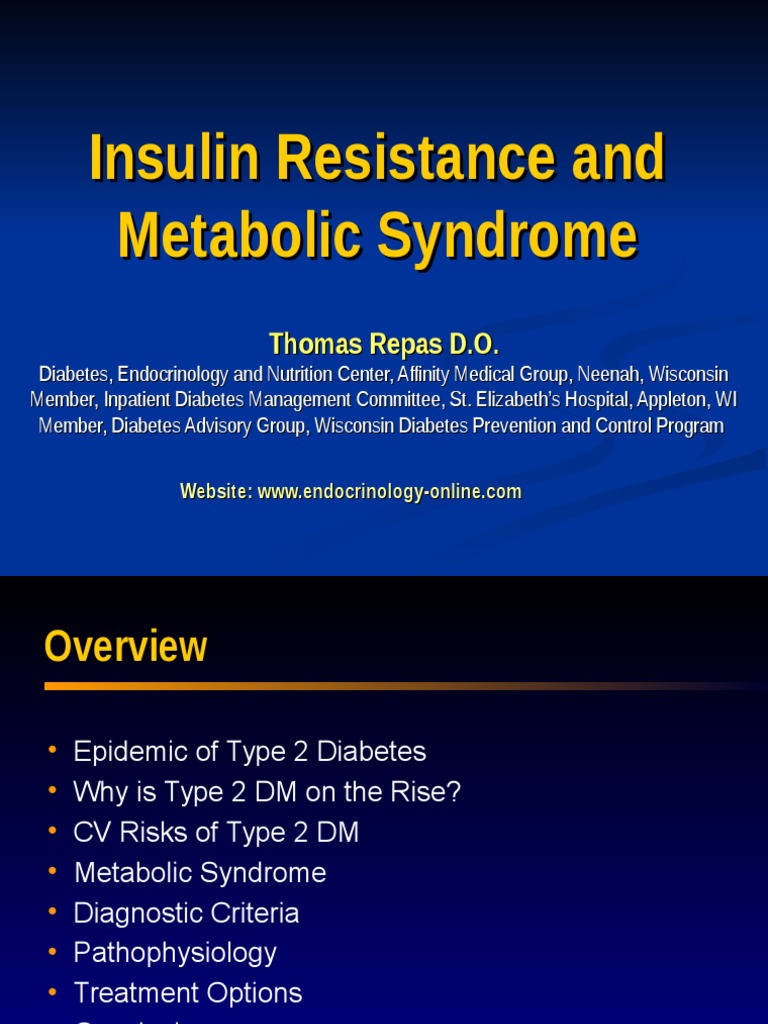 Insulin Resistance and Metabolic Syndrome | PDF | Metabolic Syndrome ...