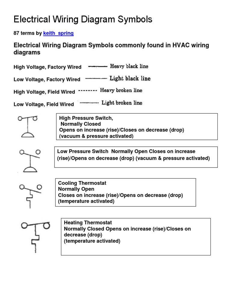 Electrical Wiring Diagram Symbolsrev Switch Thermostat