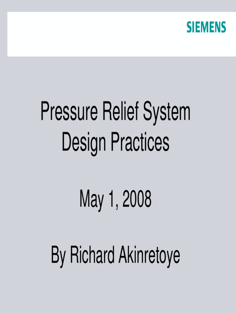 Pressure Relief System Design Practices | PDF | Valve | Boiler