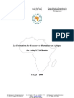 Formation des ressources humaines africaines