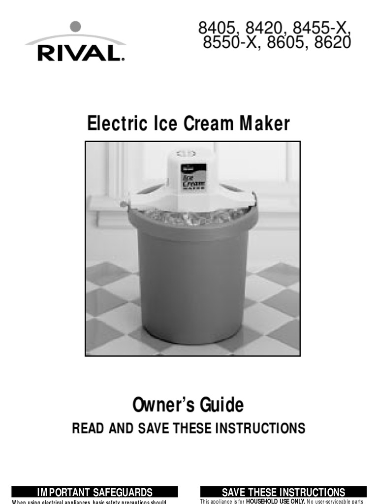 Rival 8405 Ice Cream Freezer Manual PDF Teaspoon Ice Cream
